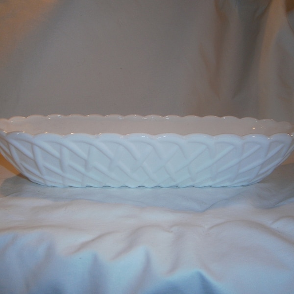 Milk Glass Oblong Dish