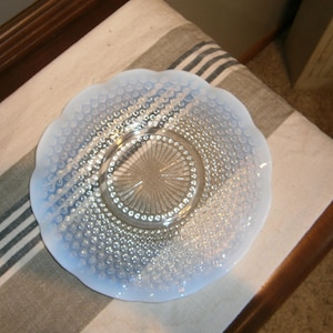 Vintage Moonstone Opalescent Platter or Cake Plate