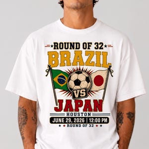 Brazil vs Japan Soccer Shirt: Round of 32 2026 Fan Tee