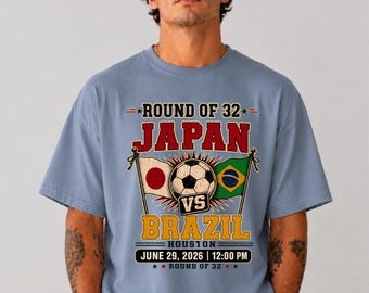 Japan Vs Brazil Soccer Shirt: Round of 32 2026 Fan Tee - Etsy