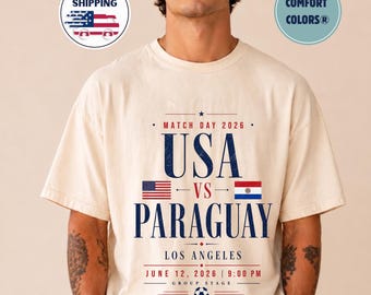 USA vs Paraguay Soccer Cup T-Shirt: Vintage Match Day Tee