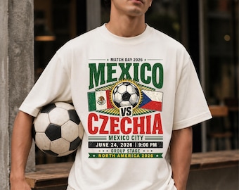 Mexico vs Czechia Soccer Cup Shirt: Vintage Match Day Tee