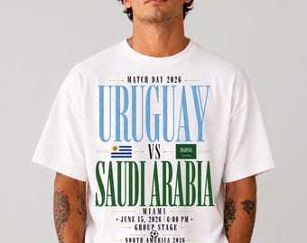 ウルグアイ対サウジアラビア シャツ：マッチデー2026 Tシャツ
