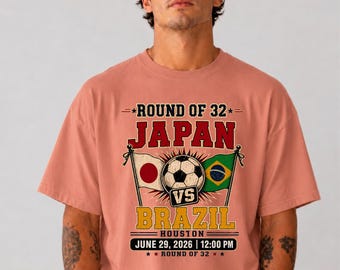 Japan Vs Brazil Soccer Shirt: Round of 32 2026 Fan Tee - Etsy