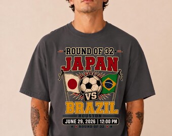Japan Vs Brazil Soccer Shirt: Round of 32 2026 Fan Tee - Etsy