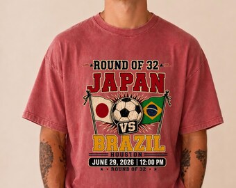 Japan Vs Brazil Soccer Shirt: Round of 32 2026 Fan Tee - Etsy