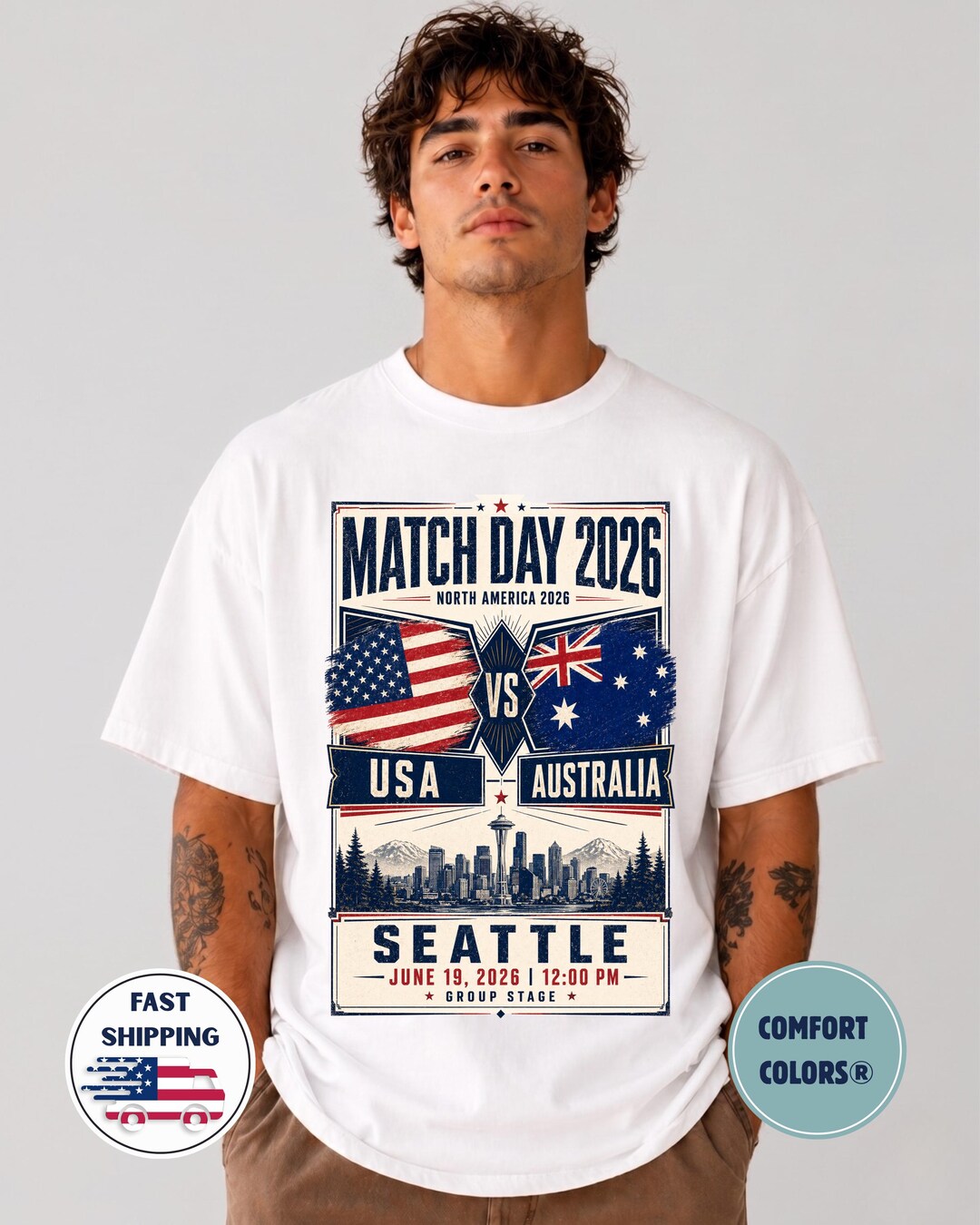 USA Vs Australia Soccer Cup Shirt: Vintage Match Day Tee - Etsy