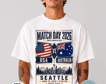 USA vs Australia Soccer Cup Shirt: Vintage Match Day Tee