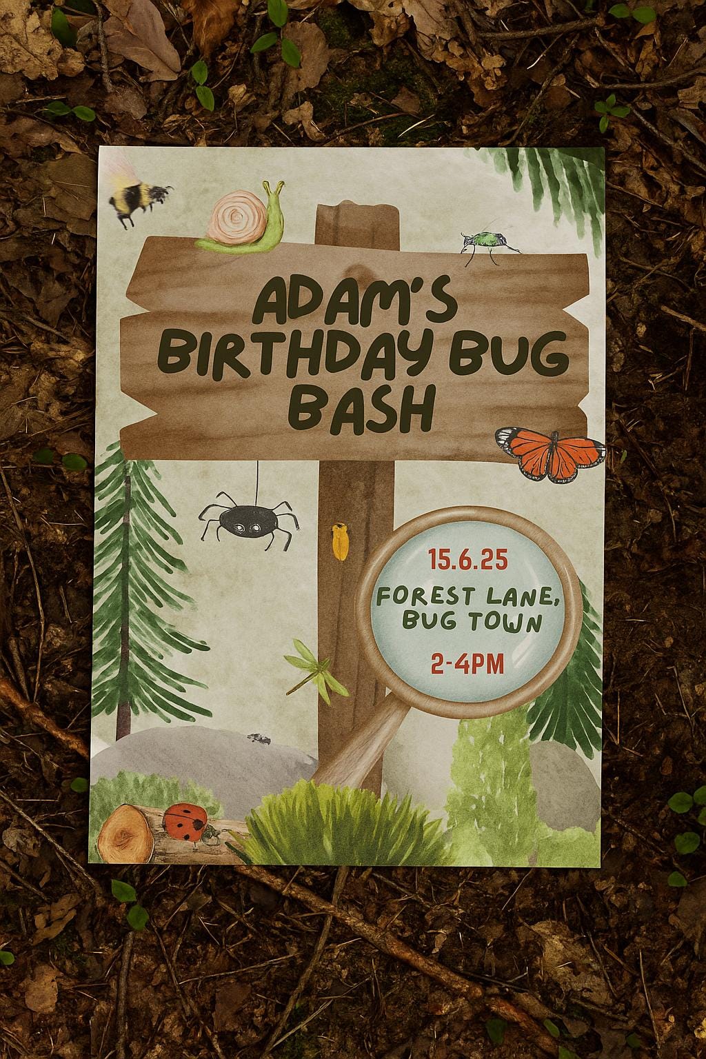 Minibeast Birthday Invite | Bug Bash Birthday | Outdoor Nature Party ...