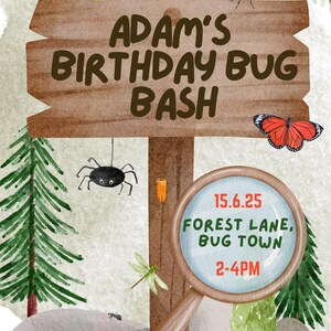 Minibeast Birthday Invite | Bug Bash Birthday | Outdoor Nature Party ...