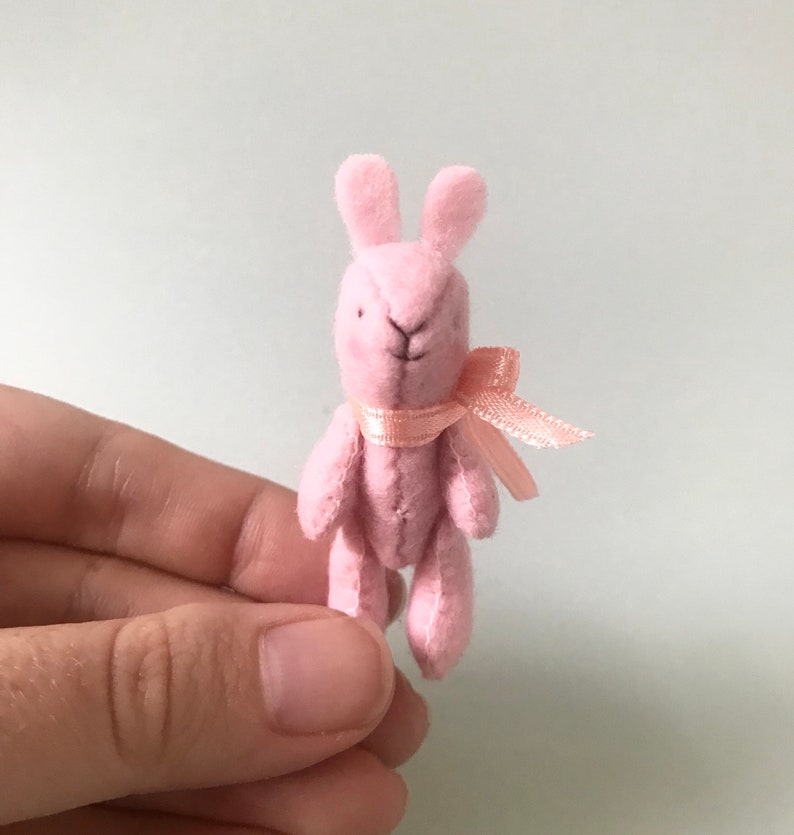 Handmade Miniature Felt Bunny image 1