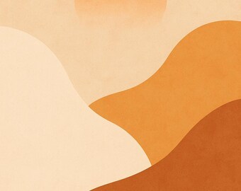 Minimal Sunset Abstract Phone Wallpaper – Warm Earthy Aesthetic Digital Download