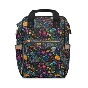 Floral Folk Art Diaper Backpack | Baby Changing Bag, Nursing Organizer