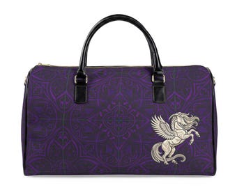 Leder Umhängetasche Lila Einhorn Design Dunkellilafarbe wasserdicht Geschenk Reisetasche