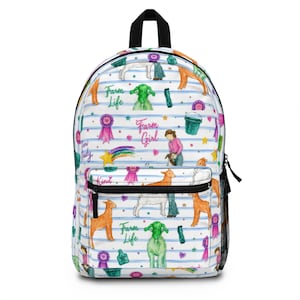 Farm Life Pattern Backpack | Farm Girl Watercolor Animals, Ribbons