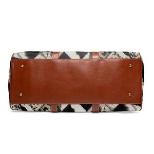 Wasserdichte Reisetasche mit Patchwork-Rindsledermuster | Weekender-Tasche mit Lederbesatz Bild 11
