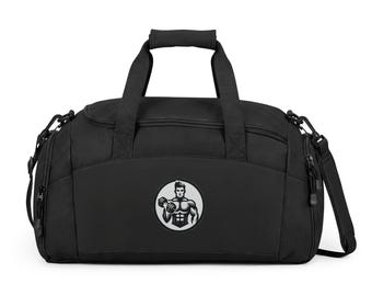Retro Bodybuilder Illustration Gym Bag | Workout Duffel, Fitness Logo