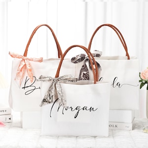 Personalized Canvas Tote Bag: Bridal Party Gift, Eco-Friendly Beach Bag