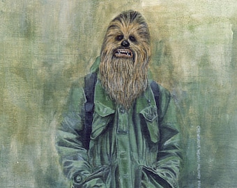 He Wears It 031 - Chewbacca wears Military Parka & Engineered Garments (Original Paintings)