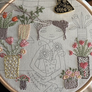 LiliPopo flower shop embroidery panel