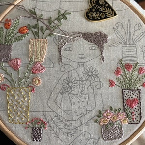 LiliPopo flower shop embroidery panel