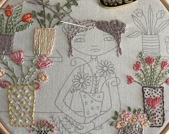 LiliPopo flower shop embroidery panel