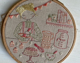 Baking day hand embroidery pdf pattern