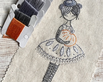 pastels and pumpkins hand embroidery pattern PDF