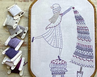 putting up the tree hand embroidery pattern pdf