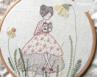 A quiet place to read embroidery pattern PDF