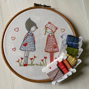 friends embroidery panel for stitching