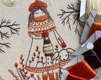 dog walker hand embroidery pdf pattern