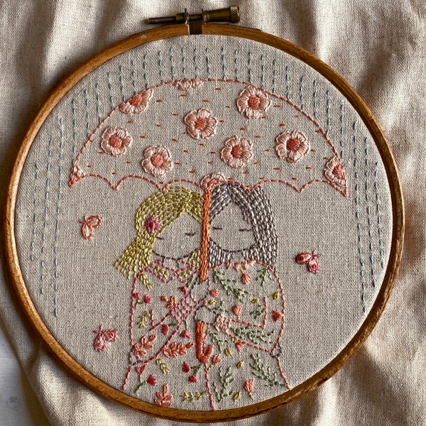 umbrella friends pdf hand embroidery pattern lilipopo