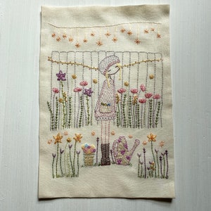 flower gardener hand embroidery pattern PDF image 2