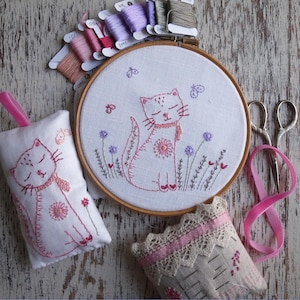 kitten hand embroidery pattern PDF