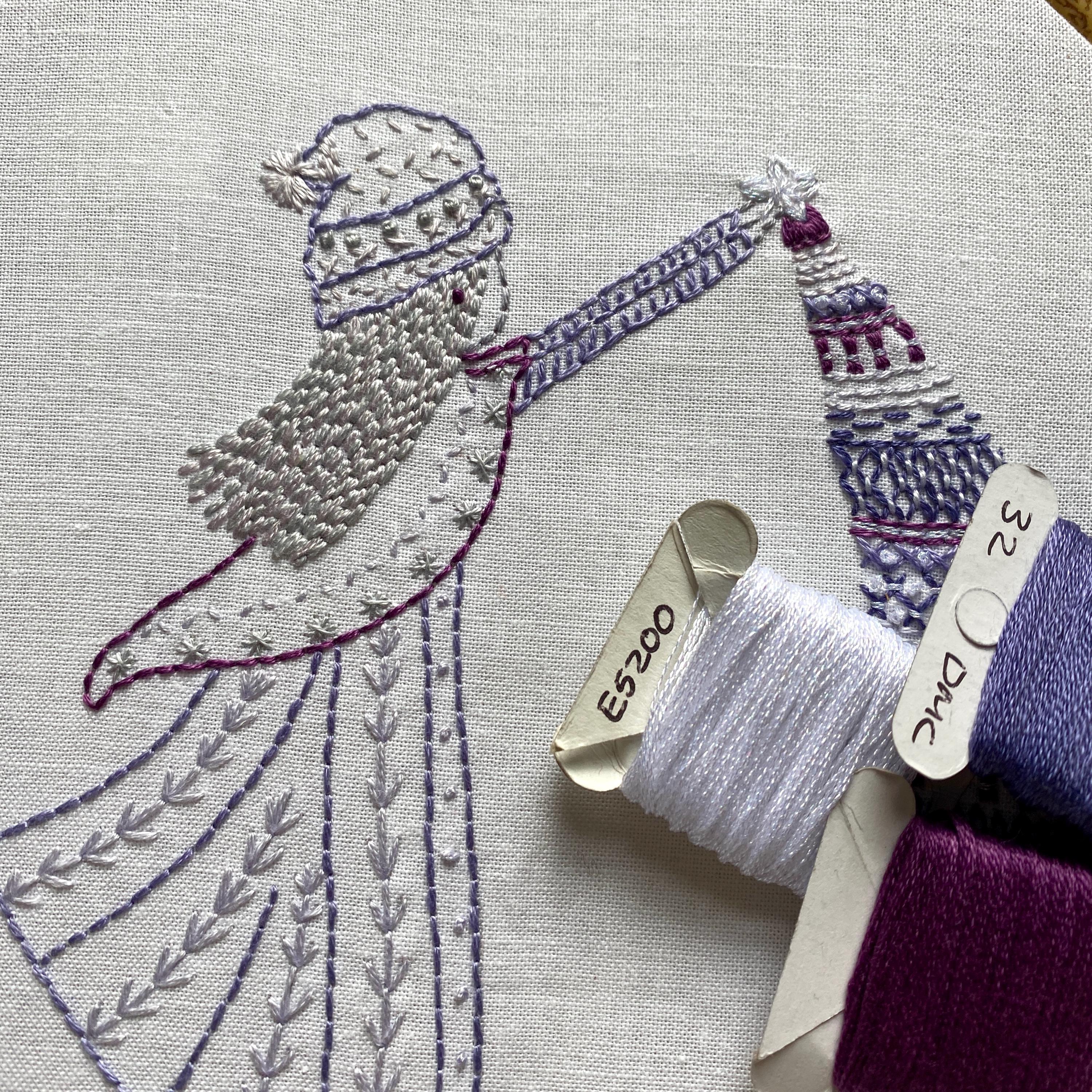 Putting up the Tree Hand Embroidery Pattern Pdf - Etsy