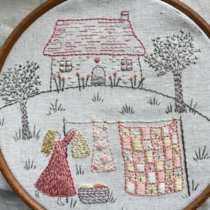 little house hand embroidery PDF pattern