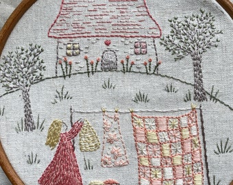 little house hand embroidery PDF pattern