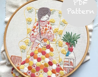 LiliPopo quilter hand embroidery pattern PDF