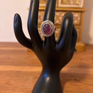 Vintage Sterling Silver Ruby Ring, Size 6.5