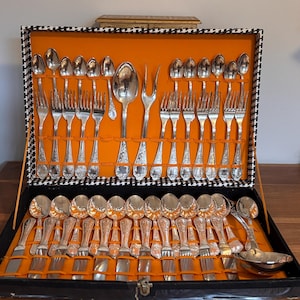Vintage 800 Silver Flatware Set | 50pc Set, 1 Knife Missing | Elegant Silverware