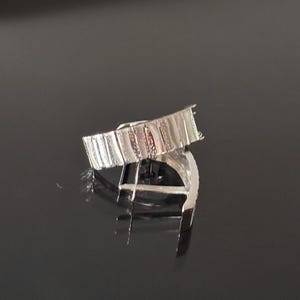 14k Solid White Gold Bar Drop Earrings | Vintage Minimalist Pair