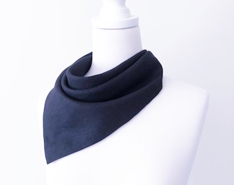 Organic Linen Bandana Scarf, Unisex Linen Neck Gaiter, Black Red Blue Green Square Head Scarf, Soft Flax Linen Face Cover Neck Wear Gift
