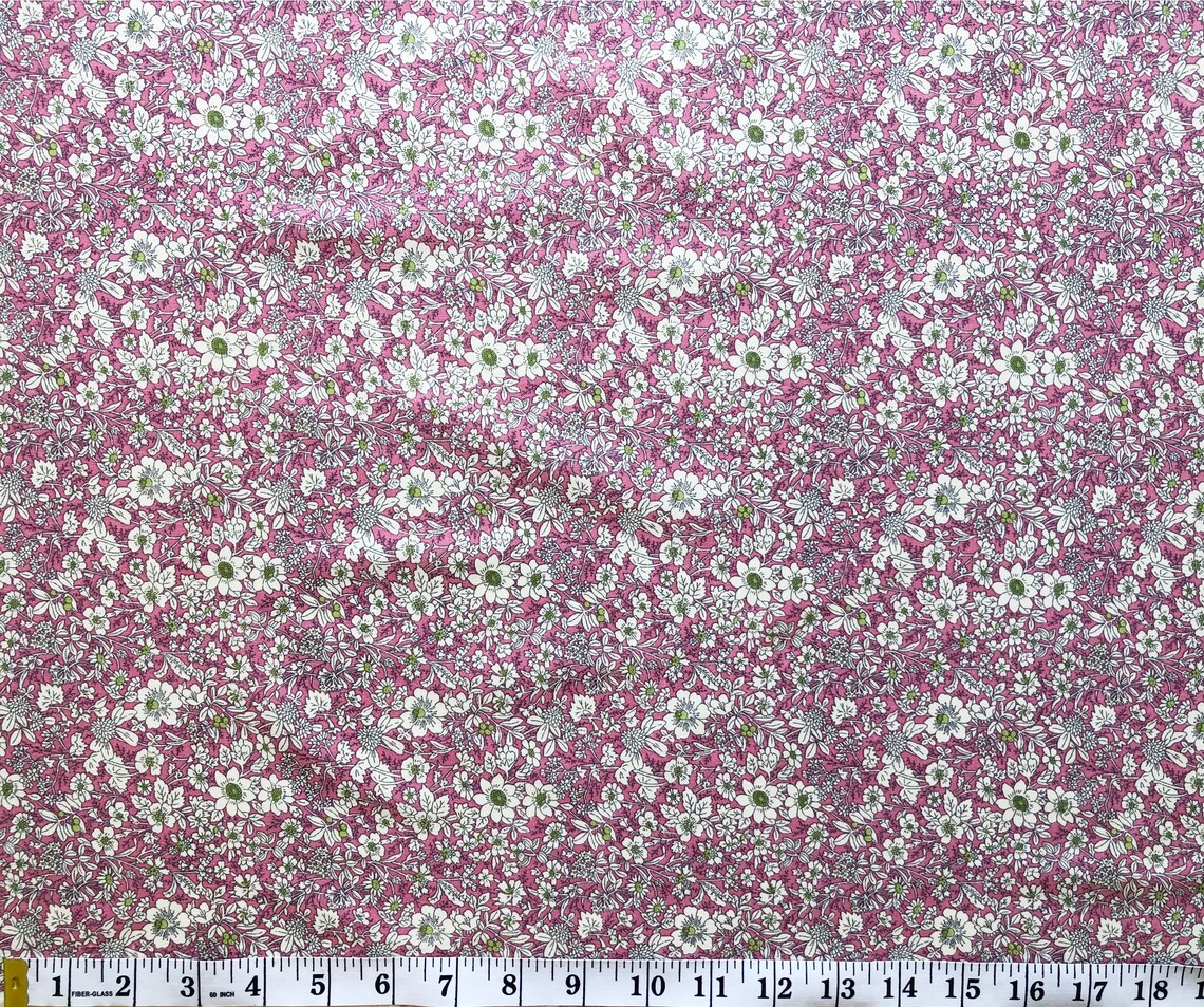 Pink vintage floral garden quilting cotton fabric by 1/4 or Etsy