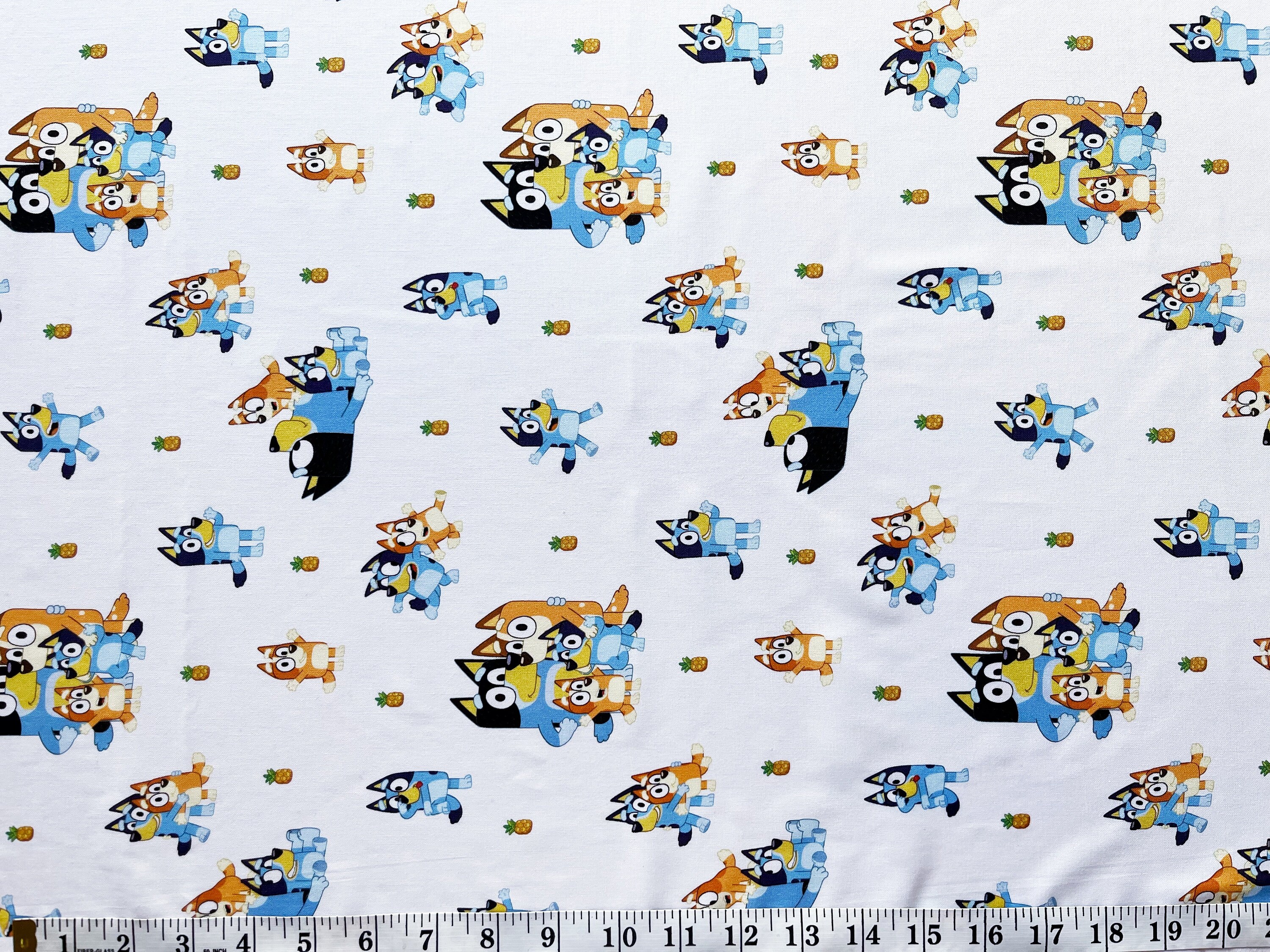 Bluey Family Cotton Fabric by the Yard: Bandit Chilli Bingo Heeler ...
