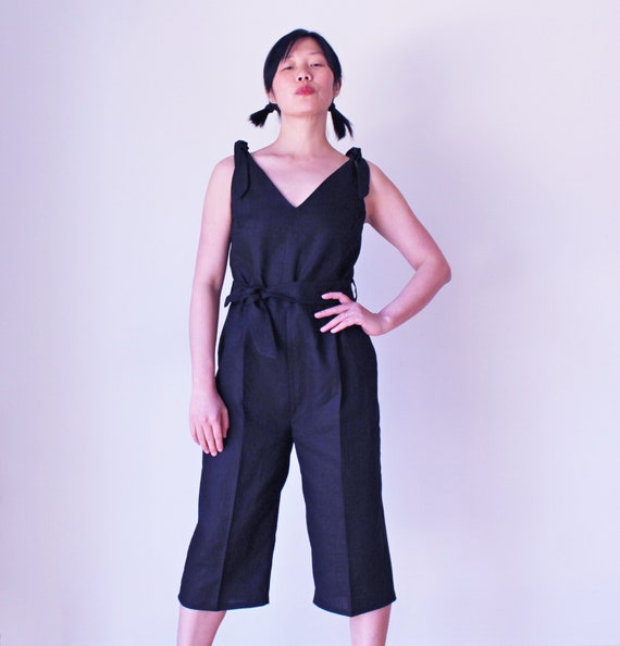black linen overalls australia