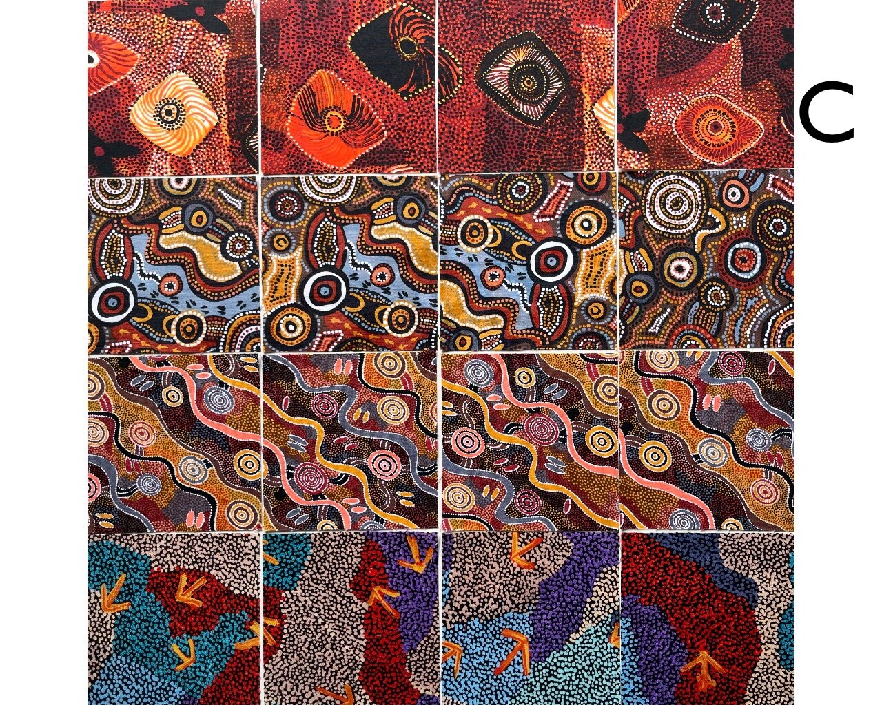 Aboriginal Desert Wind Mother Earth Brown Abstract Quilting