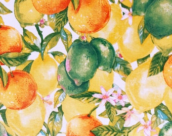 Orange lemon & lime tropical pineapple fruit quilting cotton fabric by 1/4yard, 1/2 yard or fat quarter