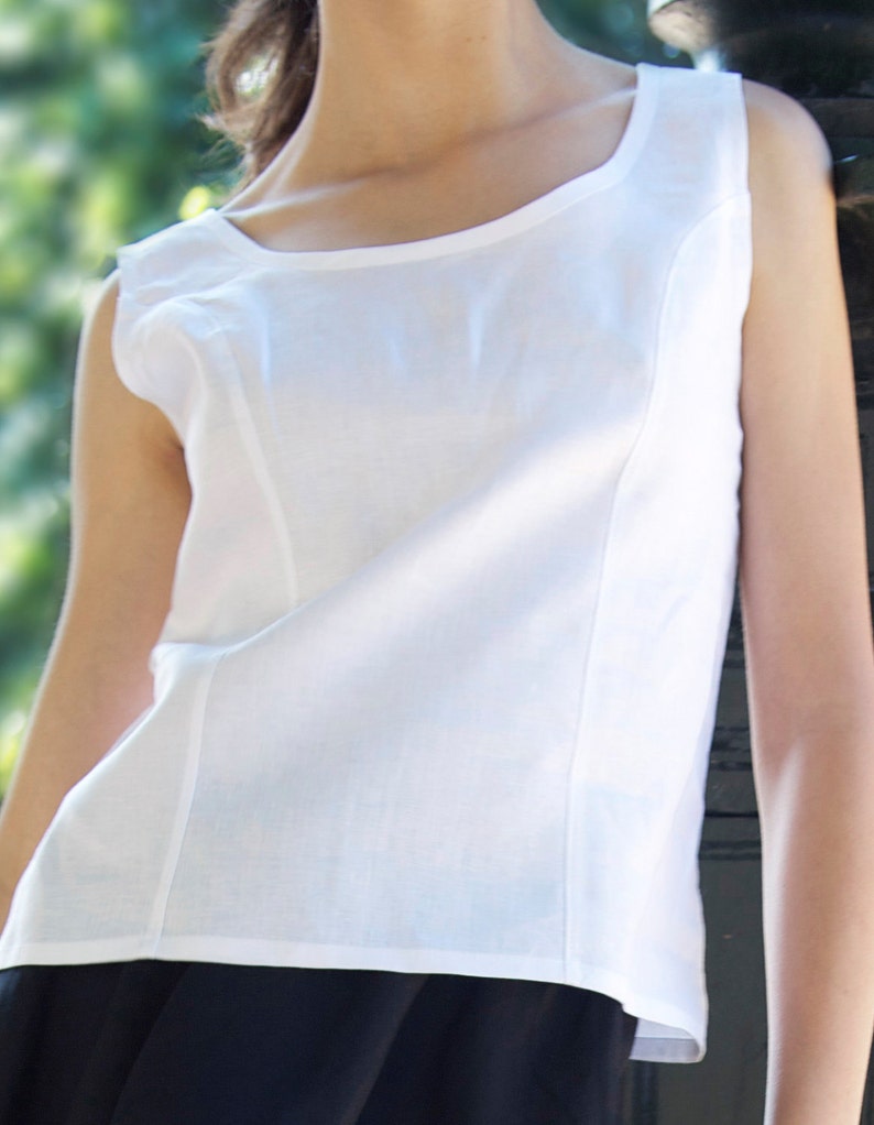 White organic linen tank top Linen camisole Women linen | Etsy