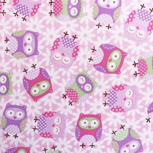 Owl Fabric, Wildwood Wander Hidden Owl Green Rose or Cream Riley ...
